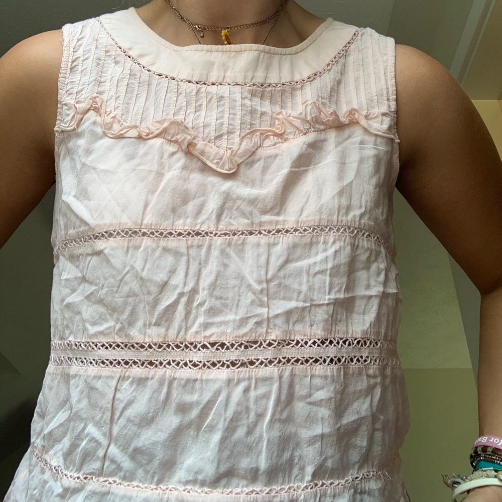 Light pink doily girly tank top